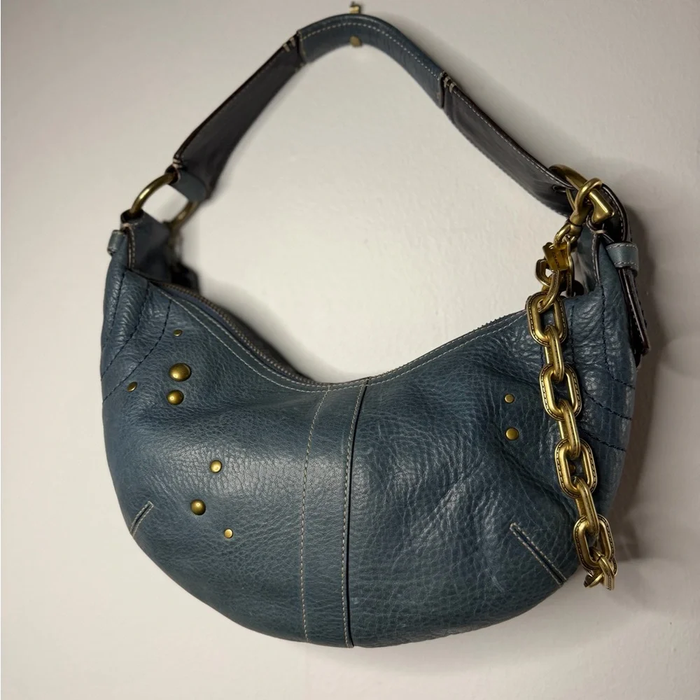 Coach Mia Denim Blue Soho Leather Shoulder Bag/Hobo w/Embellishments 10062 - Picture 5 of 8